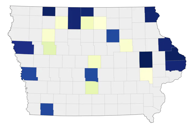 Whooping Crane county map