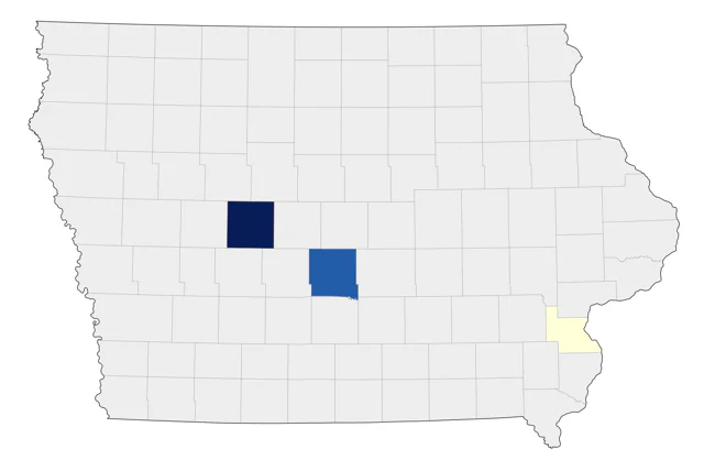 Wood Stork county map