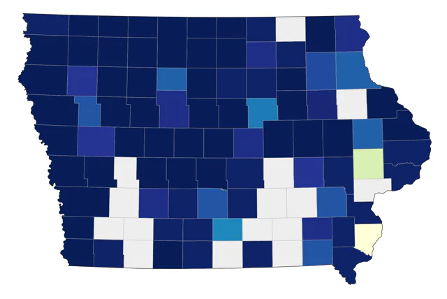 Yellow-headed Blackbird county map