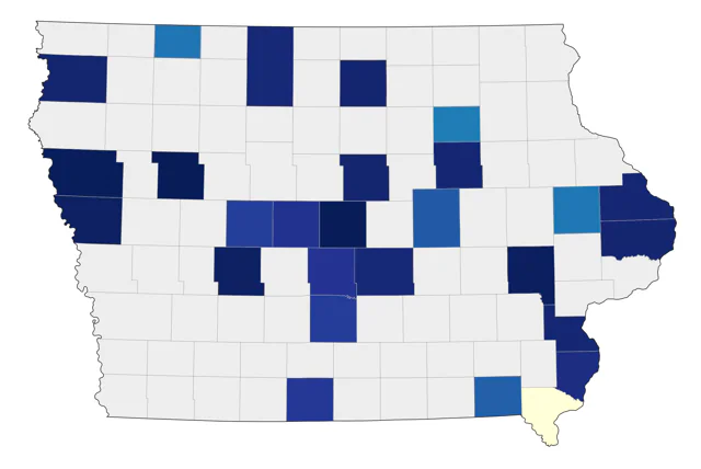 Yellow Rail county map