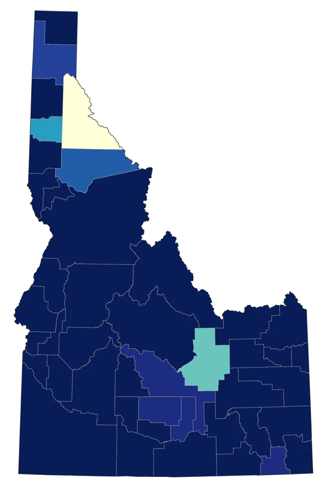 American Avocet county map