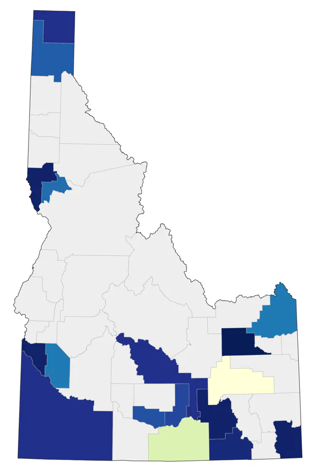 American Golden-Plover county map
