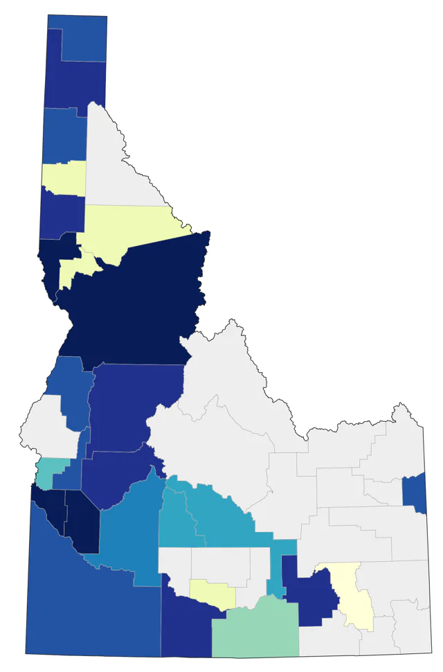 Anna's Hummingbird county map