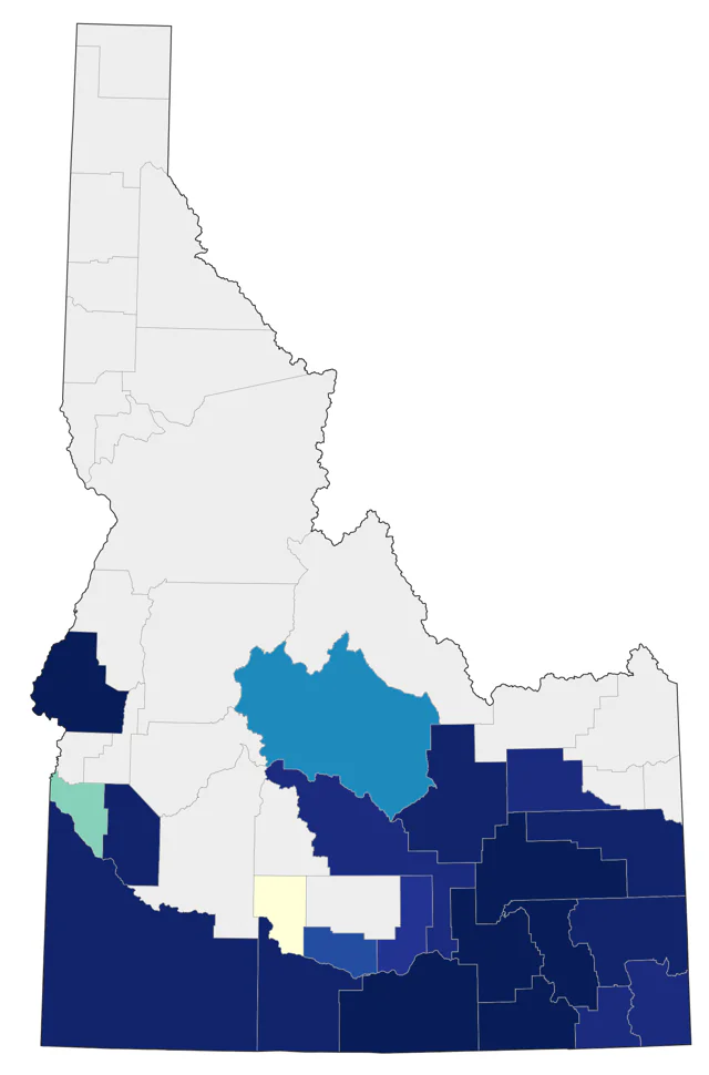 Ash-throated Flycatcher county map
