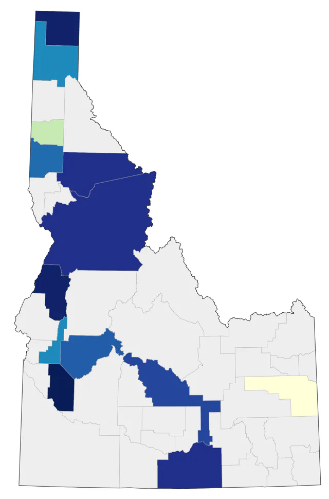 Band-tailed Pigeon county map