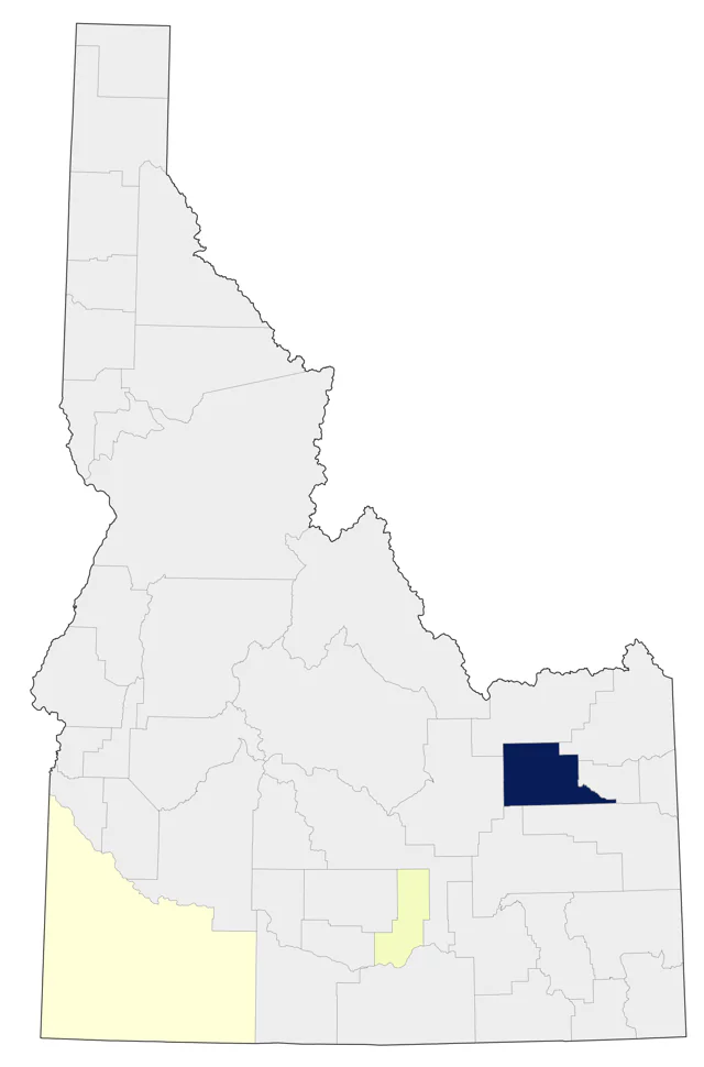 Bay-breasted Warbler county map