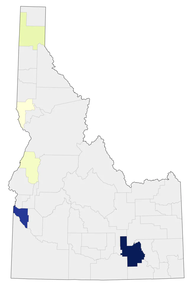 Black-legged Kittiwake county map