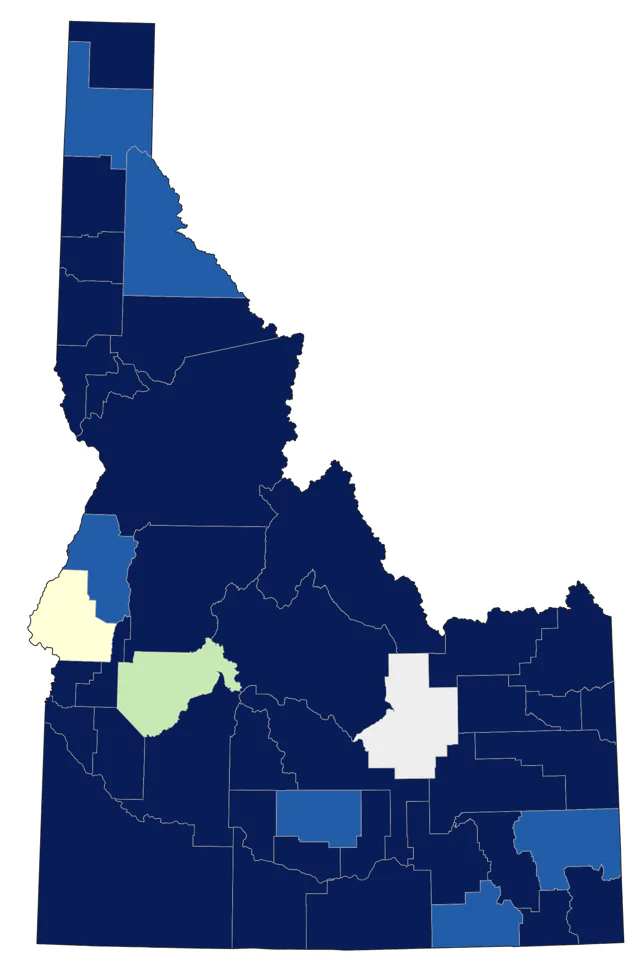 Black-necked Stilt county map