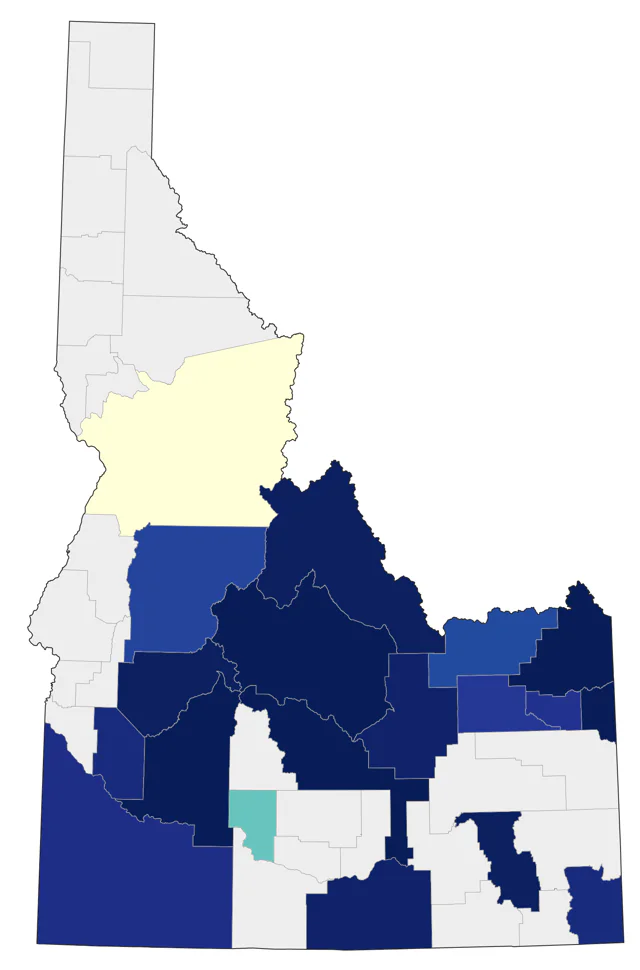 Black Rosy-Finch county map