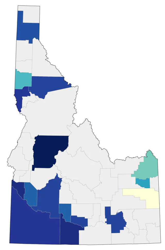 Black Scoter county map