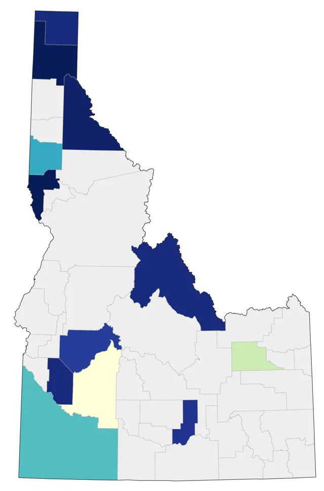 Black Swift county map