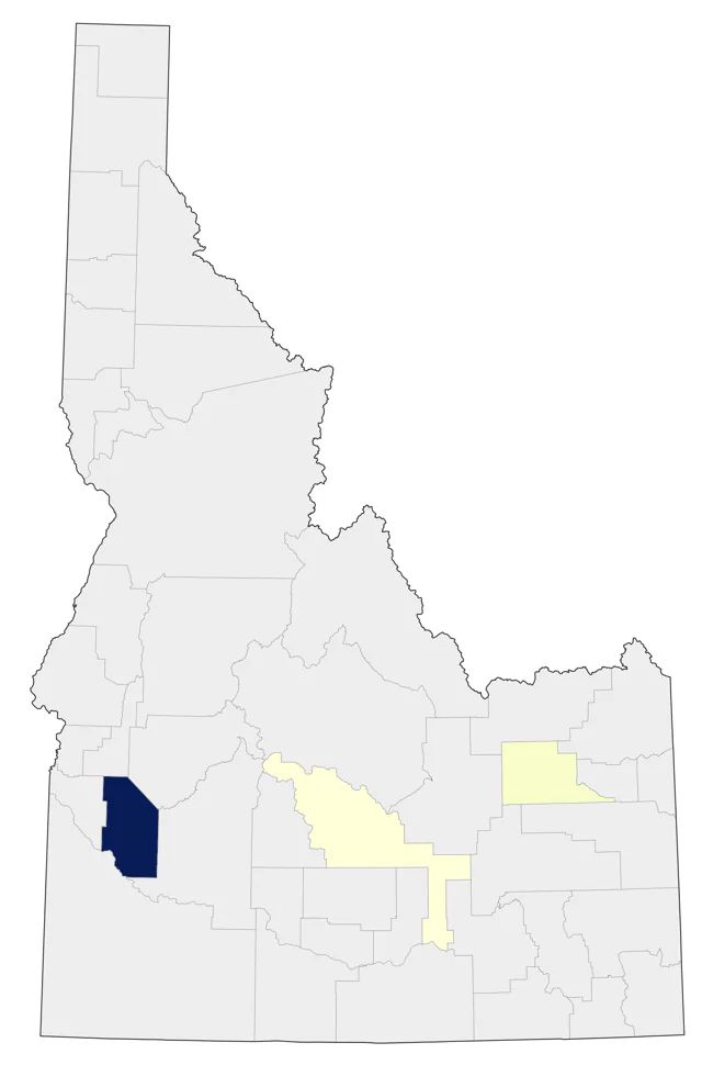 Blue-headed Vireo county map