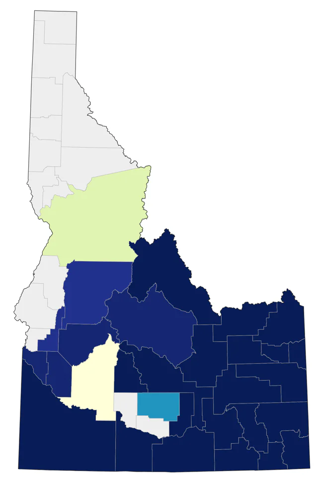 Broad-tailed Hummingbird county map