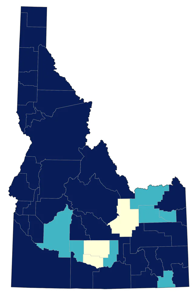 Brown Creeper county map