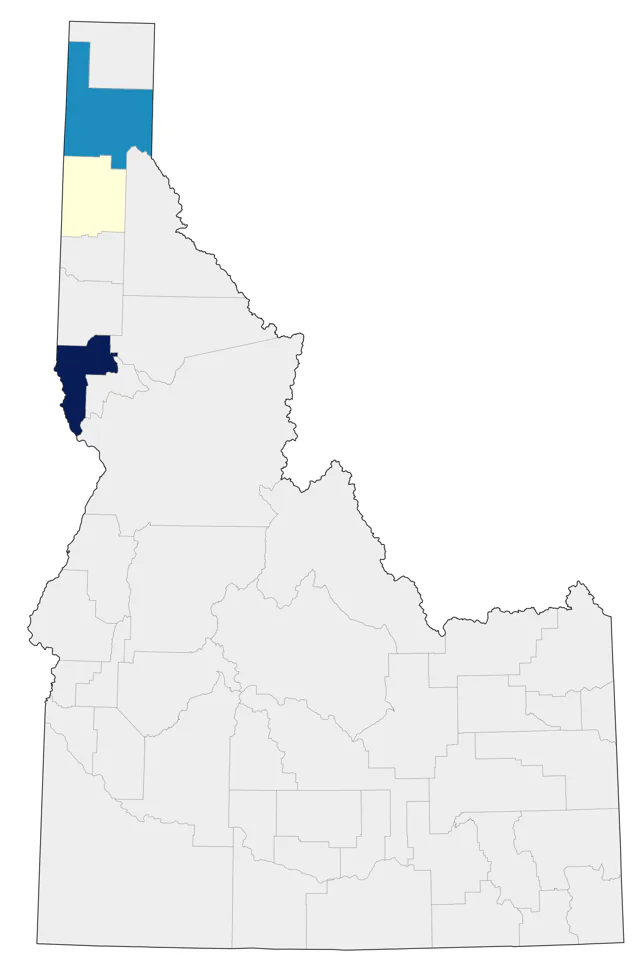 Brown Pelican county map