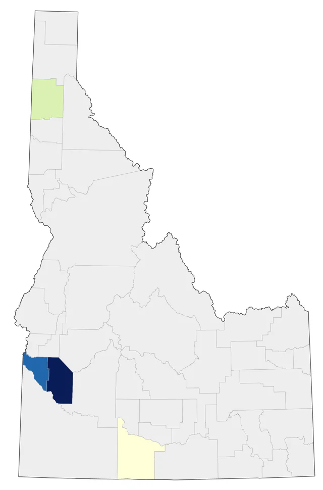 Budgerigar county map