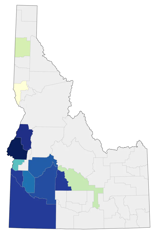 California Scrub-Jay county map