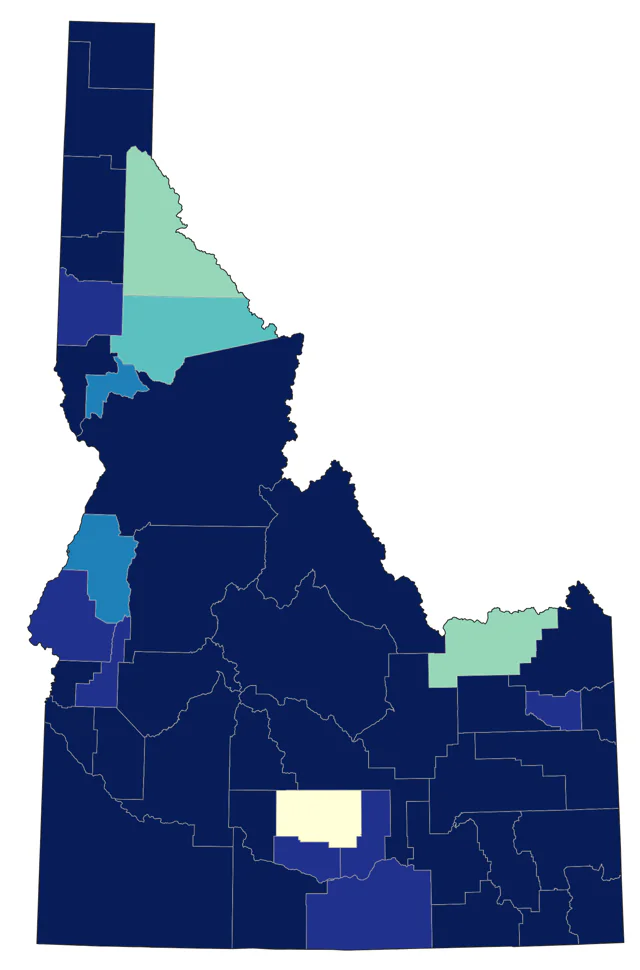 Canvasback county map