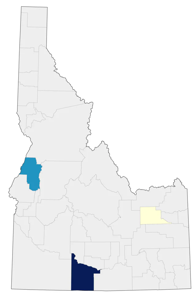 Cassin's Kingbird county map