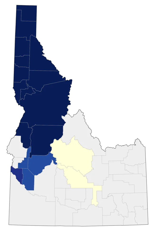 Chestnut-backed Chickadee county map