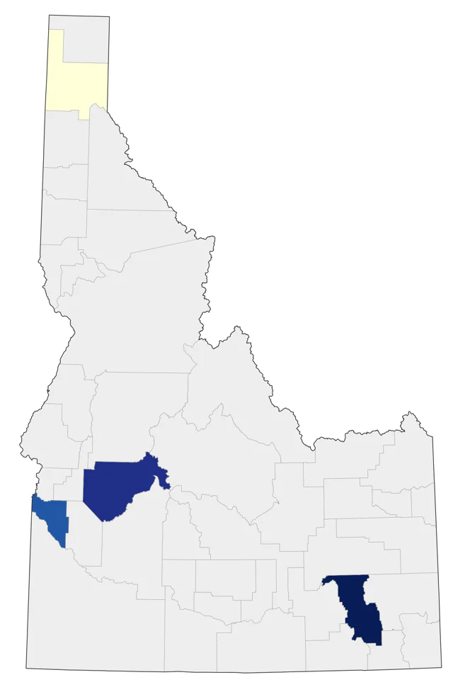 Chestnut-collared Longspur county map