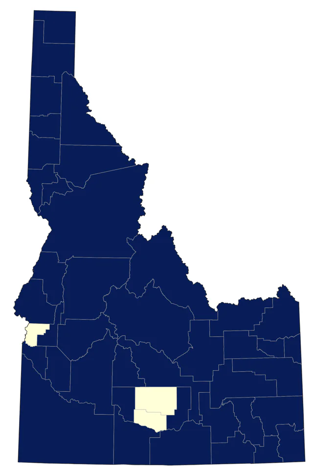 Chipping Sparrow county map