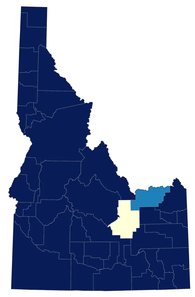 Common Goldeneye county map