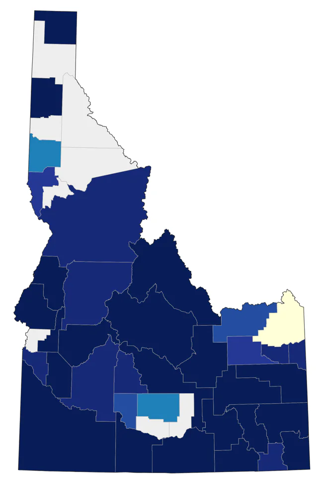 Common Poorwill county map