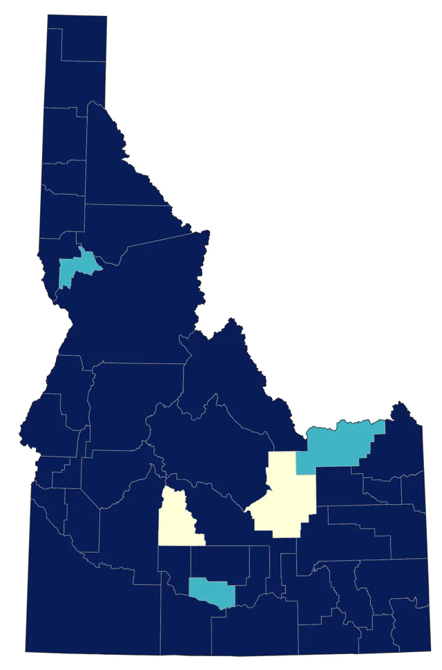 Downy Woodpecker county map