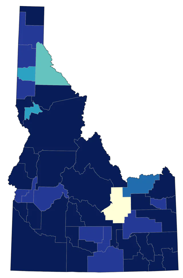 Eared Grebe county map