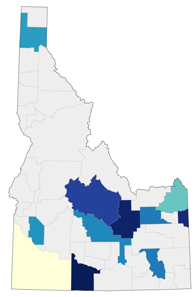 Eastern Phoebe county map