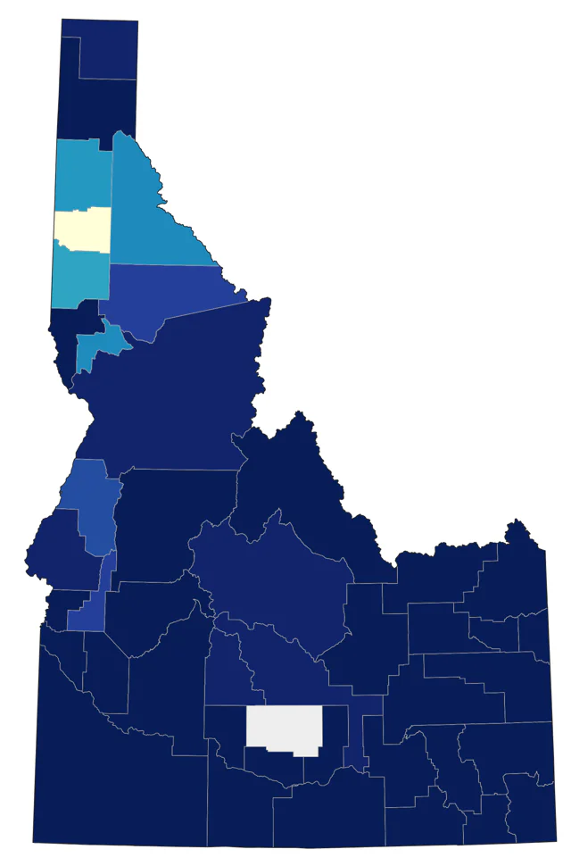 Franklin's Gull county map