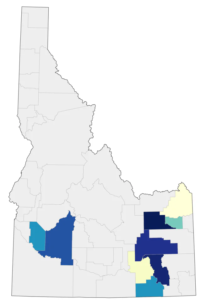 Glossy Ibis county map