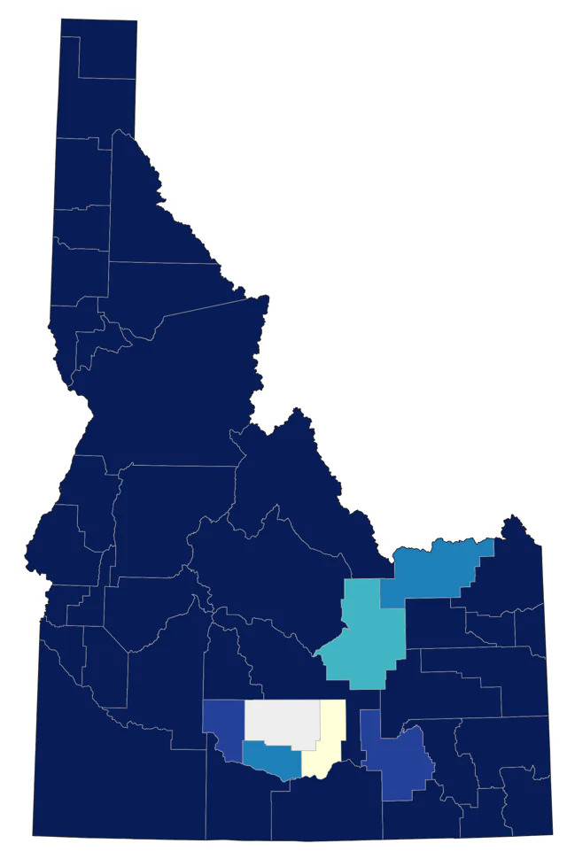Golden-crowned Kinglet county map