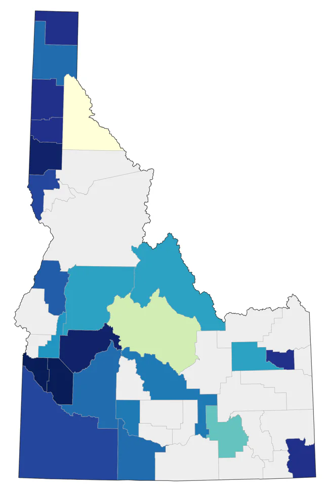 Golden-crowned Sparrow county map