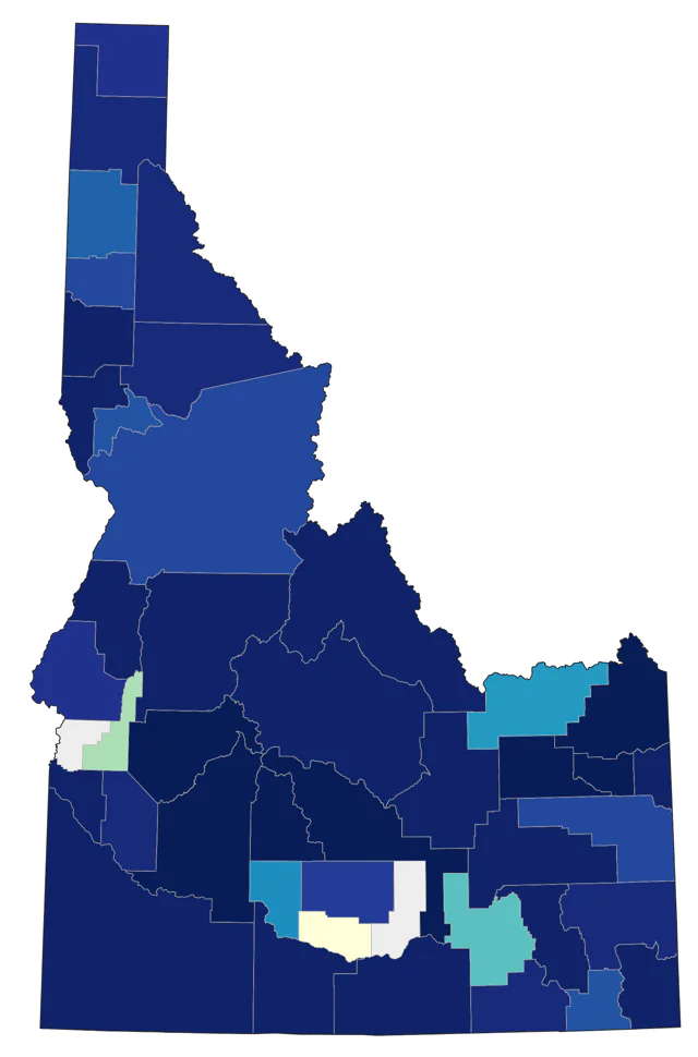 Gray-crowned Rosy-Finch county map