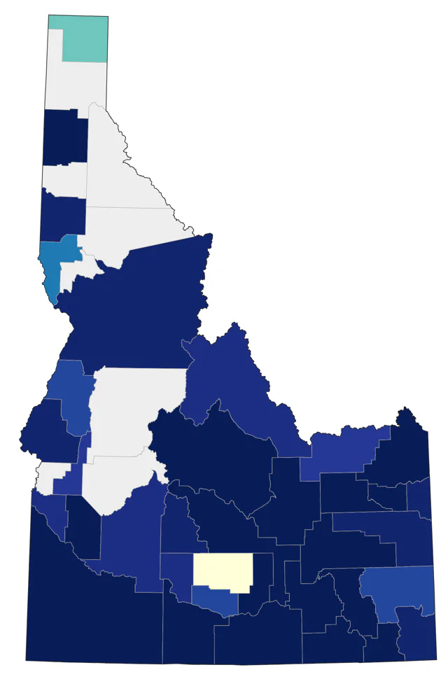 Gray Flycatcher county map