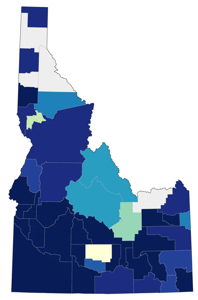 Great Egret county map