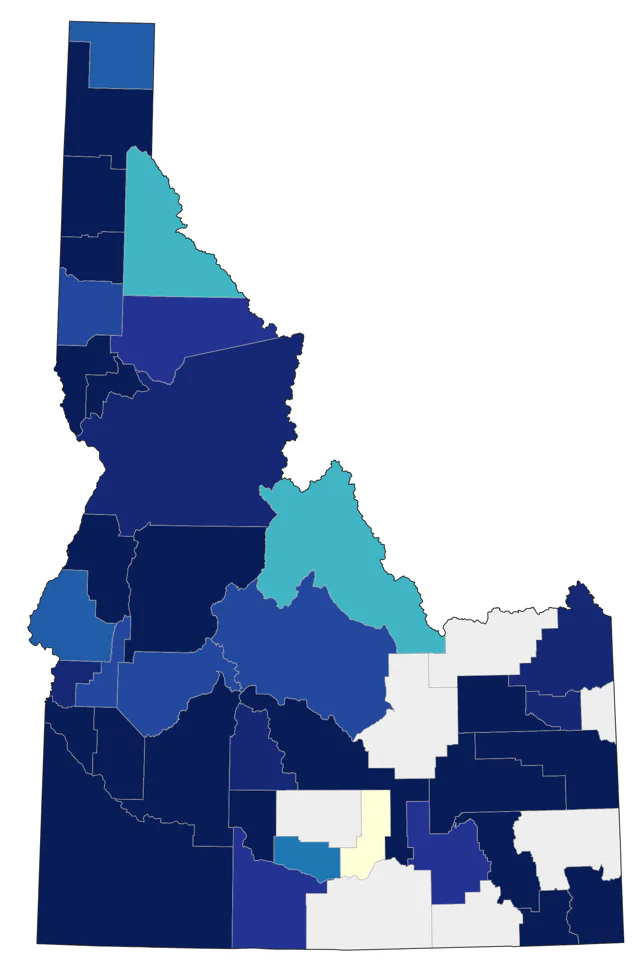 Greater Scaup county map