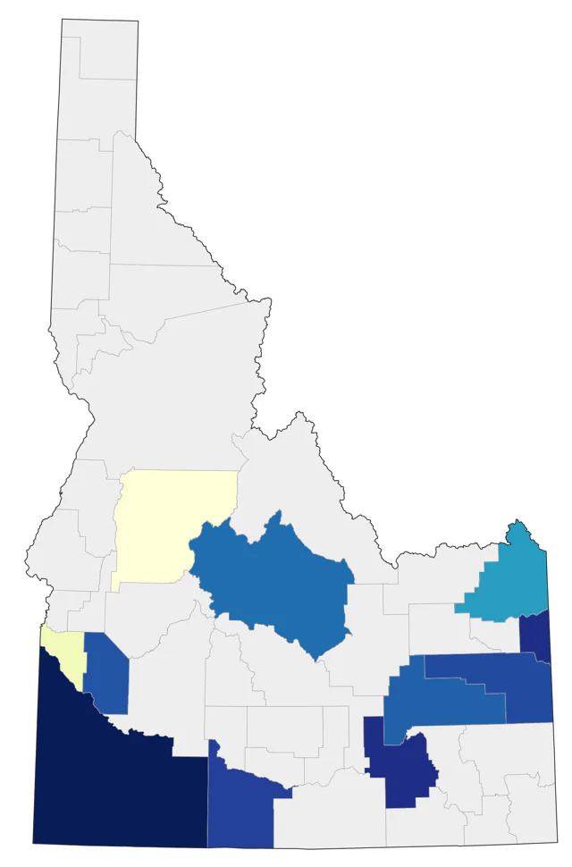 Green Heron county map