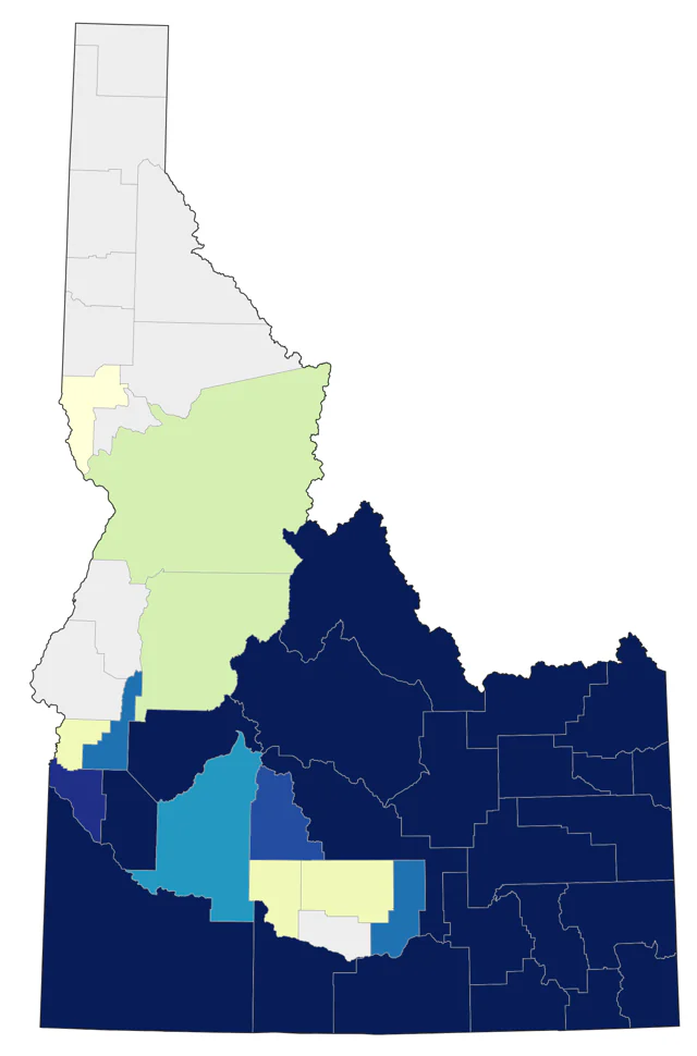 Green-tailed Towhee county map