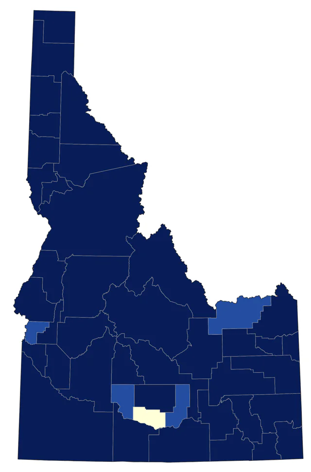 Hairy Woodpecker county map