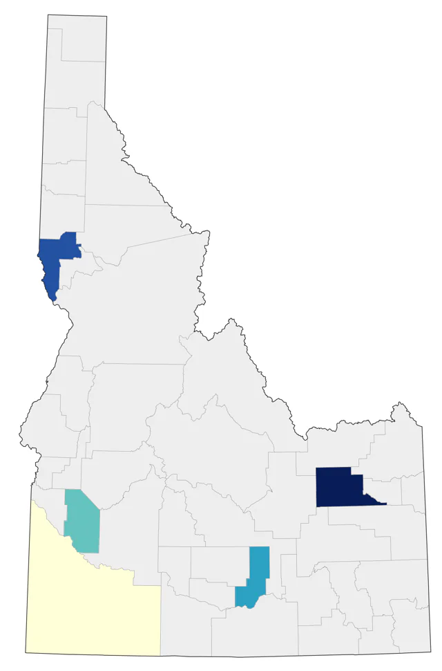 Hermit Warbler county map
