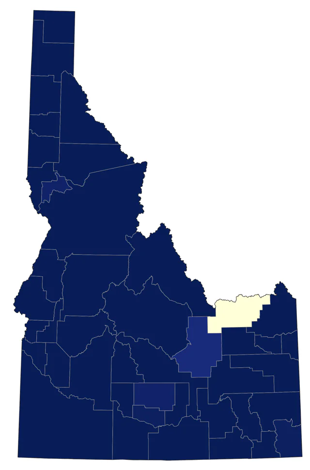 Hooded Merganser county map