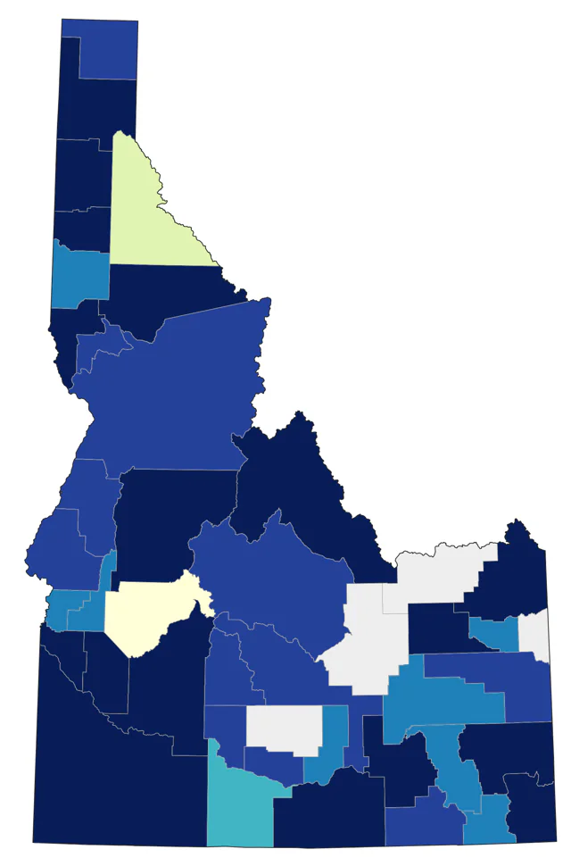 Horned Grebe county map