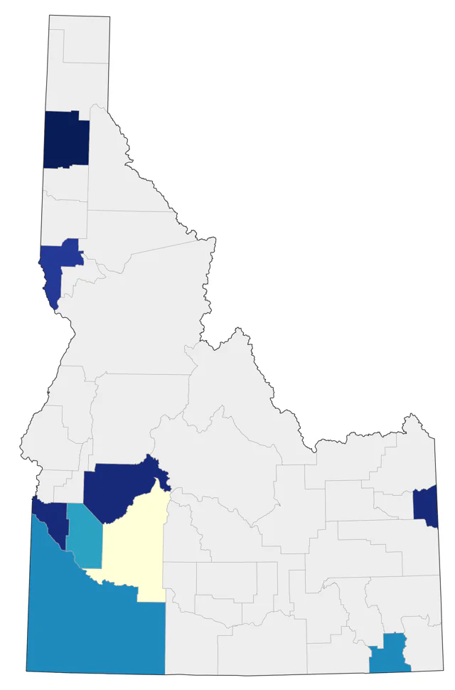 Indian Peafowl county map