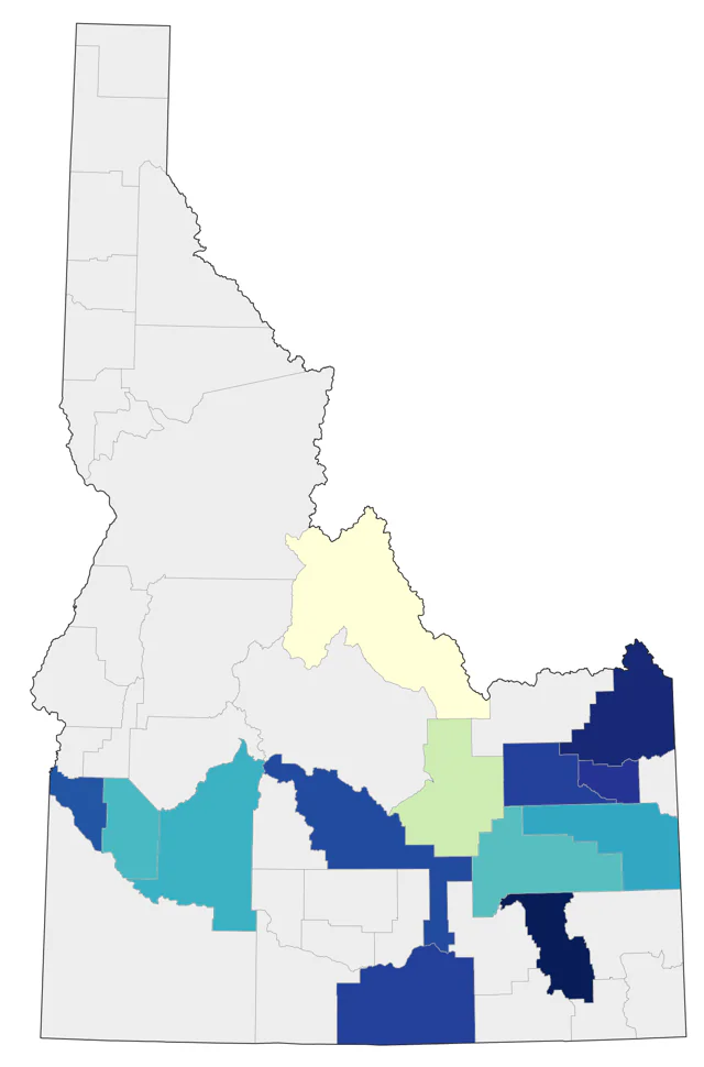Indigo Bunting county map