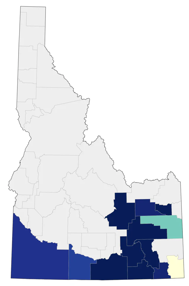 Juniper Titmouse county map