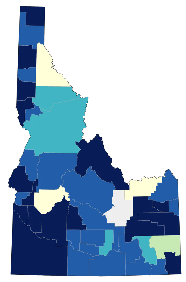 Least Sandpiper county map