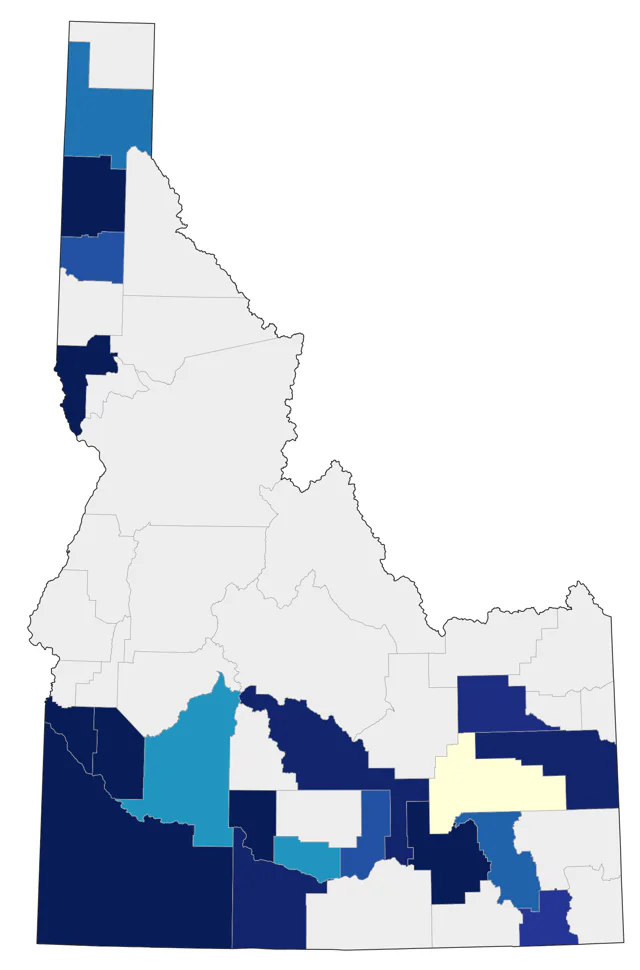 Lesser Black-backed Gull county map